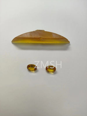 Saphir artificiel doré pierre précieuse brute à l'échelle de dureté de Mohs de 9 cristaux pour bijoux