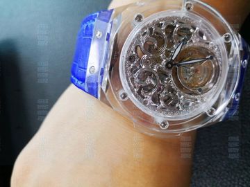 Résistance à l'abrasion élevée bleue de la dureté 9H de boîtier de montre de cristal de saphir de l'épaisseur 3.75mm