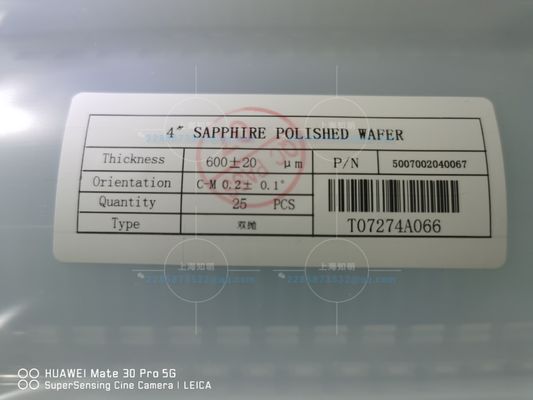4Inch la catégorie principale DSP SSP 0.5mm Al2O3 a mené des gaufrettes de saphir de Sapphire Substrate