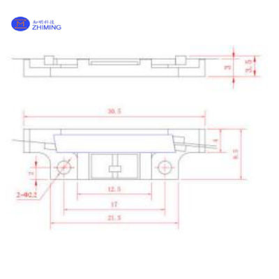 Niobate de lithium (LiNbO3) Modulateur de guidage des ondes Y / bas Vπ 3,5 V / haut PER 25dB / compatible avec la communication FOG, FOCT et quantique