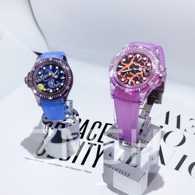 Sakura rose de saphir, fabriqué en laboratoire, casque de montre de luxe résistant aux rayures