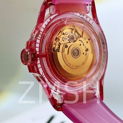 Sakura rose de saphir, fabriqué en laboratoire, casque de montre de luxe résistant aux rayures