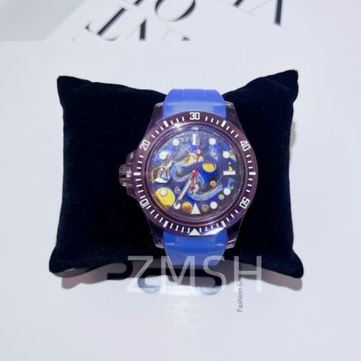 Boîtier de montre en saphir gris-violet cultivé en laboratoire, personnalisation de luxe, résistant aux rayures