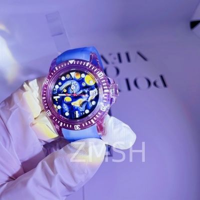 Boîtier de montre en saphir gris-violet cultivé en laboratoire, personnalisation de luxe, résistant aux rayures