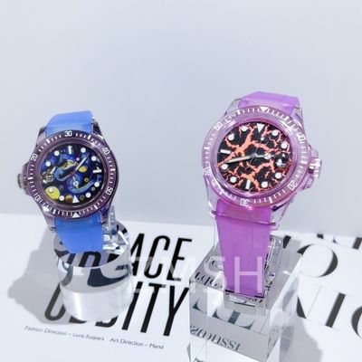 Boîtier de montre en saphir gris-violet cultivé en laboratoire, personnalisation de luxe, résistant aux rayures