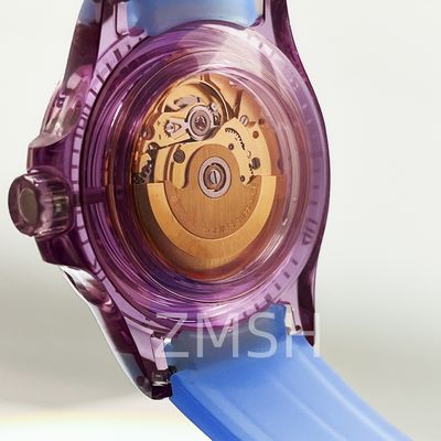 Boîtier de montre en saphir gris-violet cultivé en laboratoire, personnalisation de luxe, résistant aux rayures