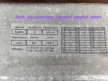 3Inch R-axe 76.2mm Al2O3 Sapphire Crystal Wafers Custom Sapphire Glass SSP 0.43mm