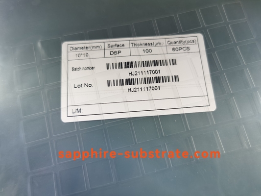 Bon prix le côté de double de 10*10*0.1mmt 100um a poli Sapphire Substrate menée 2 pouces en ligne